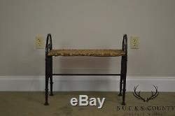 Art Deco Vintage Cast Iron Bench with Arched Fighting Cats