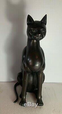 Art Deco patinated bronze cat original in good condition