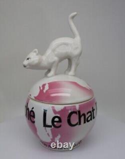 Art Nouveau Style Box Jewelry Figurine Powder Box Cat Wildlife Art Deco Style Po