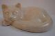 Art Nouveau Style Statue Figurine Cat Wildlife Art Deco Style Porcelain Cracklew