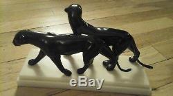 Art deco style statue ornament cat panthers