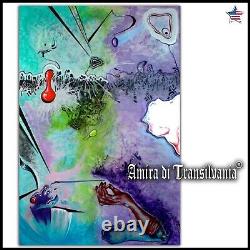 Art painting contemporary abstract landscape modernism purple red woman artist