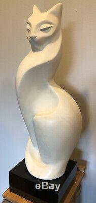 Austin ProductionsMAGICLimestone Cat Sculpture By Alexander Danel 1990 RARE