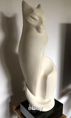 Austin ProductionsMAGICLimestone Cat Sculpture By Alexander Danel 1990 RARE