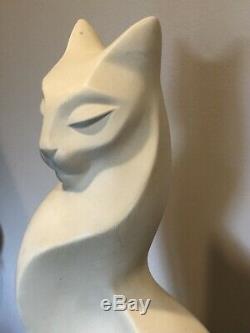 Austin ProductionsMAGICLimestone Cat Sculpture By Alexander Danel 1990 RARE