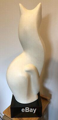 Austin ProductionsMAGICLimestone Cat Sculpture By Alexander Danel 1990 RARE