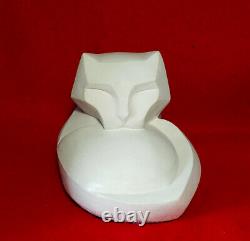 Austin Productions Karin Swildens Cubist Grooming Cat Art Deco Sculpture Signed