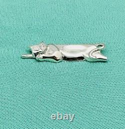 Authentic Tiffany & Co Art Deco Sterling Silver Cat Brooch