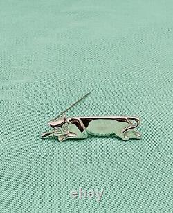 Authentic Tiffany & Co Art Deco Sterling Silver Cat Brooch