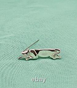 Authentic Tiffany & Co Art Deco Sterling Silver Cat Brooch