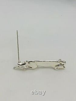 Authentic Tiffany & Co Art Deco Sterling Silver Cat Brooch