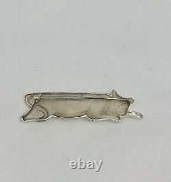 Authentic Tiffany & Co Art Deco Sterling Silver Cat Brooch