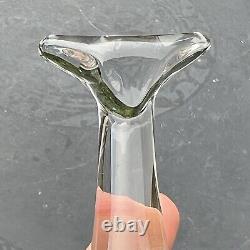 BACCARAT 4 3/4 Signed Crystal Long Neck Art Deco Modernist Cat Figurine