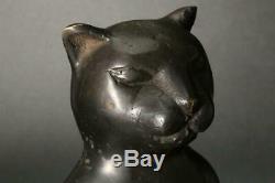BOS124 Japanese old Bronze Cat ornament okimono #art deco
