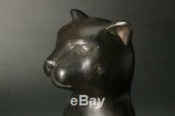 BOS124 Japanese old Bronze Cat ornament okimono #art deco