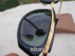B&L RAY-BAN 5 OLYMPIAN BLACK GOLD Green GLASS Bausch Lomb CAT EYE ART DECO DEKKO