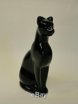 Baccarat Black Crystal Sitting Egyptian Style Cat Figure Paperweight ZD3-14