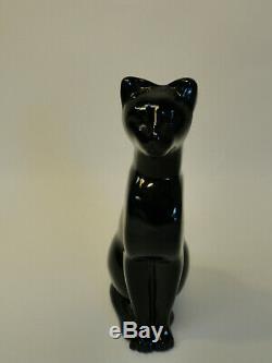 Baccarat Black Crystal Sitting Egyptian Style Cat Figure Paperweight ZD3-14