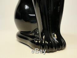 Baccarat Black Crystal Sitting Egyptian Style Cat Figure Paperweight ZD3-14