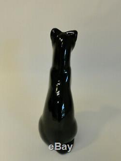 Baccarat Black Crystal Sitting Egyptian Style Cat Figure Paperweight ZD3-14