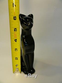 Baccarat Black Crystal Sitting Egyptian Style Cat Figure Paperweight ZD3-14