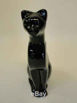 Baccarat Black Crystal Sitting Egyptian Style Cat Figure Paperweight ZD3-14