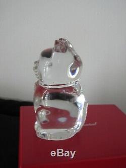 Baccarat Crystal Clear Lucky Cat Chat 2607786 Perfect With Orig Box List $390