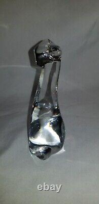 Baccarat Crystal Elegant Modern Cat Art Deco Style Glass Titled Figure of a Cat