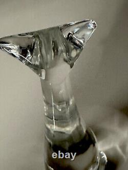 Baccarat Crystal Elegant Modern Cat Art Deco Style Glass Titled Figure of a Cat