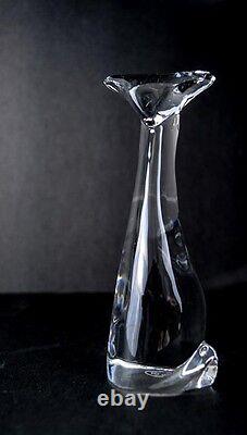 Baccarat Crystal Elegant Modern Cat Art Deco Style Glass Titled Figure of a Cat