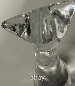 Baccarat Crystal Elegant Modern Cat Art Deco Style Glass Titled Figure of a Cat