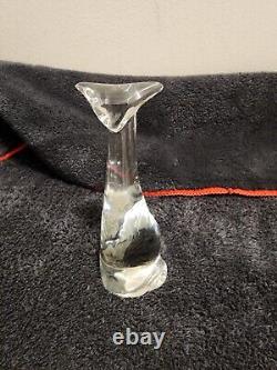 Baccarat Crystal Elegant Modern Cat Art Deco Style Glass Titled Figure of a Cat