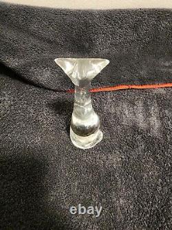 Baccarat Crystal Elegant Modern Cat Art Deco Style Glass Titled Figure of a Cat