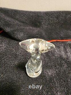Baccarat Crystal Elegant Modern Cat Art Deco Style Glass Titled Figure of a Cat
