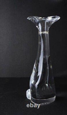 Baccarat Crystal Elegant Modern Cat Art Deco Style Glass Titled Figure of a Cat