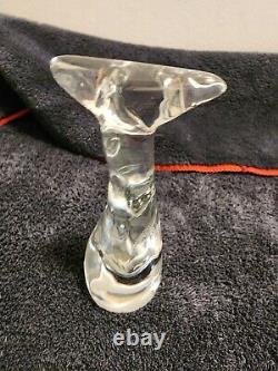 Baccarat Crystal Elegant Modern Cat Art Deco Style Glass Titled Figure of a Cat