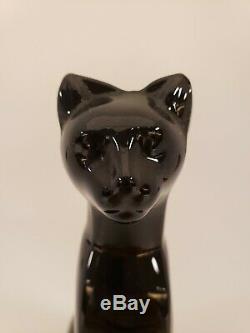Baccarat French Crystal Black Crystal Cat Sitting Figurine