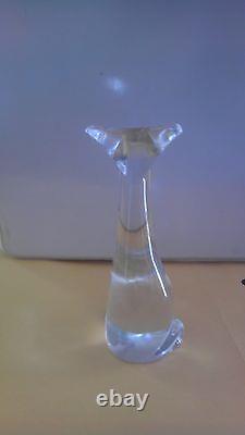Baccarat French Crystal Clear Stylized Art Deco Cat Paperweight Figurine FS