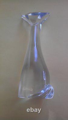 Baccarat French Crystal Clear Stylized Art Deco Cat Paperweight Figurine FS
