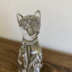 Baccarat Signed Crystal Glass Egyptian Cat Figurine