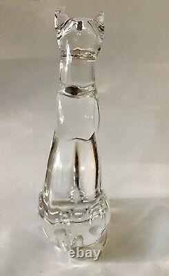 Baccarat Signed Crystal Glass Egyptian Cat Figurine Fine Art Glass