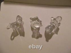 Baccarat Waterford & Lenox Crystal Pug Dog Cat & Teddy Bear Figurines Glass