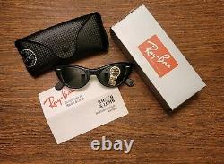 Bausch & Lomb Ray Ban Lisbon W0959 USA Cats Black Frame with Case Vtg B&L New