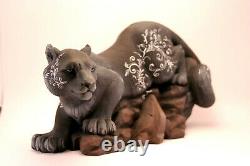 Black Cat Figurine Sculpture Collectible Worldwide Shipping 100% Handmade