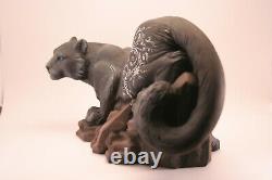 Black Cat Figurine Sculpture Collectible Worldwide Shipping 100% Handmade