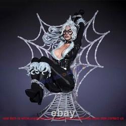 Black Cat Girl Figure 1/4 Unpainted Model Kit Unassembled 3D Printing 39cmH GK