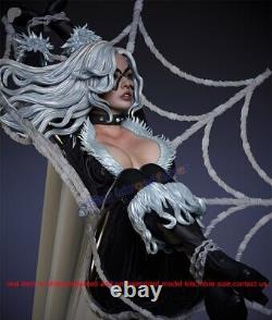 Black Cat Girl Figure 1/4 Unpainted Model Kit Unassembled 3D Printing 39cmH GK