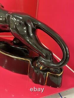 Black Panther Ceramic Figurine Art Deco Mid Century 18 Sculpture