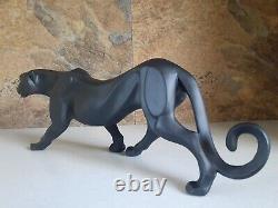 Black Panther Statue Animal Figurine Abstract Geometric Art Deco Style Decor 17