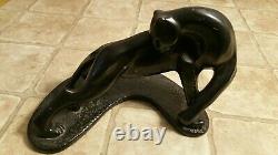 Black Panther Statue Figurine on base 12x7x7 Vintage Art Deco Style big cat 12